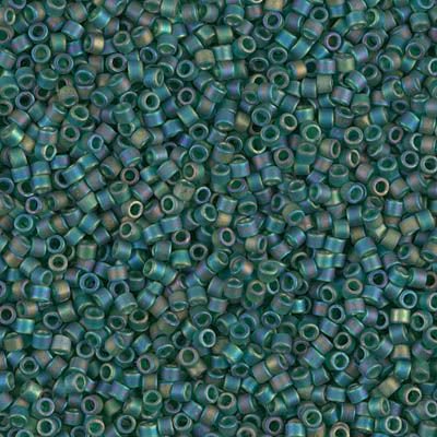 Miyuki Delica Seed Beads DB0859/DB859 11/0 Transparent Dark Green Matte AB 7.2 Grams