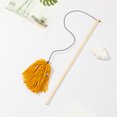 thumbnail image 2 of Cat Teaser Wooden Handle: Faux Woolen Yarn Elastic Rope Bell Pet Toy Kitten Wand, 2 of 3