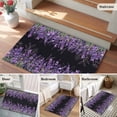 thumbnail image 5 of Bathroom Rugs 2x3 Ft, Purple Lavender Non Slip Area Rugs for Kitchen Bedroom Entryway, Spring Watercolor Wildflowers Plant Black Washable Carpet Runner Rug Floor Mats for Bedroom Home Decor, 5 of 8