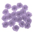 thumbnail image 2 of 20 rosas artificiales de seda con capullos de flores falsas para decoración del hogar, bodas y fiestas, 18 Luz púrpura, 2 of 9