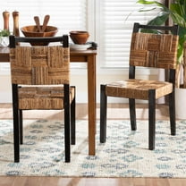 bali & pari Raniya Boho Dining Chair, Set of 2, Natural Brown