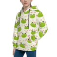 thumbnail image 2 of KLL Unisex Kids Boys Girls Hooded Pocket Pullover Hoodies-Green Frog, 2 of 5