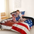 thumbnail image 4 of Erosebridal Kids Rugby Ball Games Queen Comforter Set,American Flag Pattern Monogrammed J Bedding Comforter Set,Reversible black,3-Piece, 4 of 7