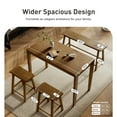 thumbnail image 5 of Alpha Joy 4 Pieces Dining Table Set for 4 Space-Saving Wood Kitchen Counter Height Bar Table, 2 Stools and Bench- Rustic Caramel, 5 of 8