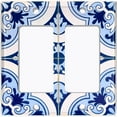thumbnail image 6 of Metal Light Switch Plate Cover Elegant Blue White Mandala Tile Pattern TIL026, 6 of 13