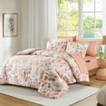 thumbnail image 6 of Regency Heights 6-Piece Twin Size Seersucker Comforter Set with Sheets, Botanical Bed in A Bag for College Dorm Room, CoralBedding Set with Comforter, Flat Sheet, Fitted Sheet with Side Pocket, 6 of 8