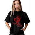 thumbnail image 1 of T-Shirt Femme Cœur Rouge, T-Shirts Manches Courtes Hauts Décontractés Transcende la Mort Col Rond T-Shirt pour Femmes, 1 of 8
