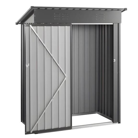 Metal Garden Shed 5 x 3 FT Outdoor Storage Shed with Lockable Door and Vents for Backyard Garden Patio Tool Bike Storage Gray
