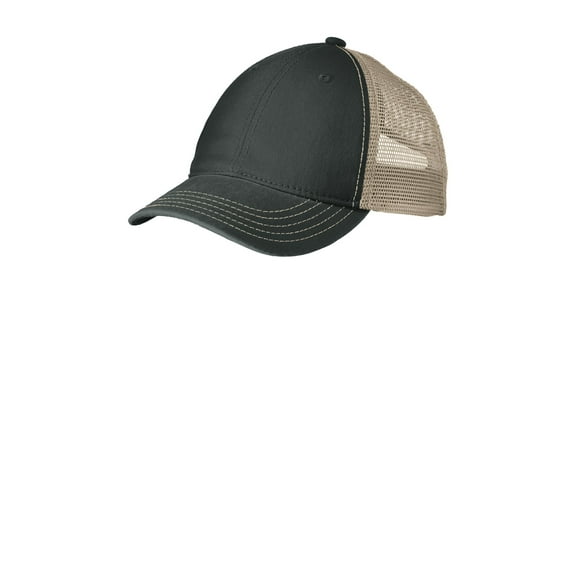 District Adult Unisex Regular Plain/Mesh Cap Black/Khaki One Size Fits All