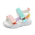 thumbnail image 5 of Sopiago Summer Sandals Girls Open Toe Ankle Strap Sandals for Little Big Kids White,12.5, 5 of 5