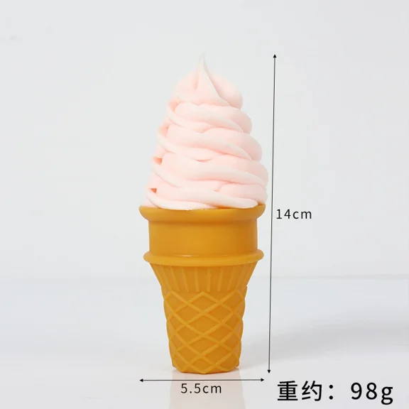 Namzi 2 pcs Simulation Ice Cream Food Model Realistic Food for Decoration Fake Cupcake Prop Desktop Decor Display,Light Pink
