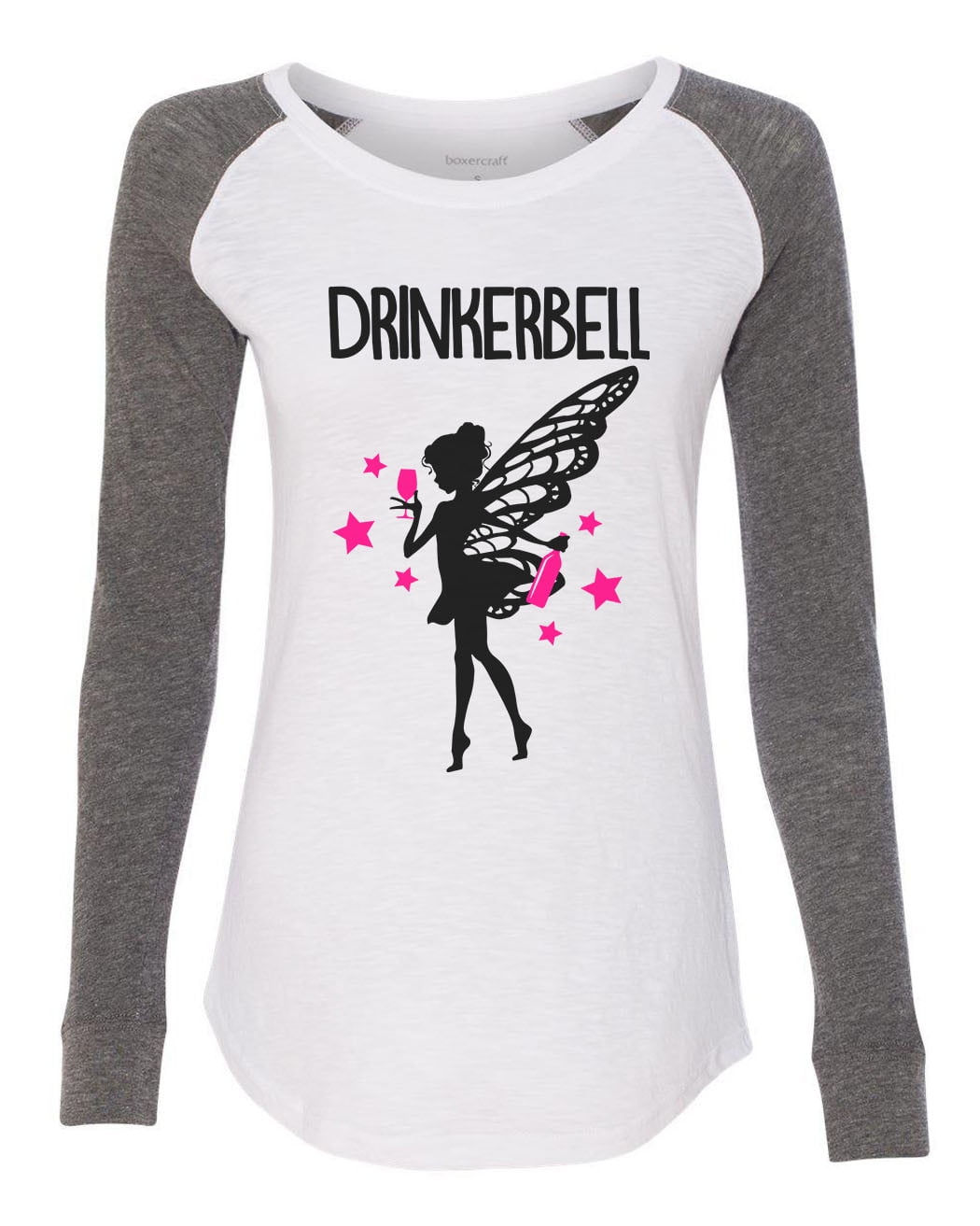 Funny Threadz - Women's Raglan "Drinkerbell" Patched - Workout Long