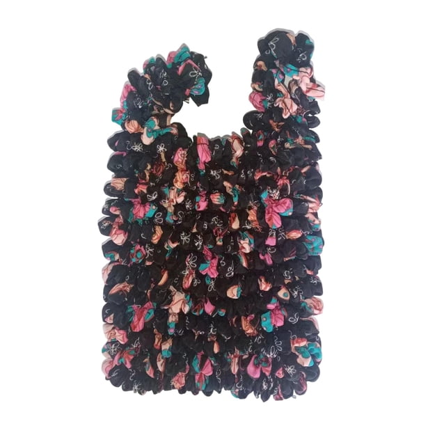 Bolsa elástica flexible Bolsa de comestibles Bolsa de asas reutilizable Plisado multifuncional duradero Negro Colorido jinwen bolso de compras