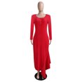 thumbnail image 5 of Womens New Fashion V Neck Ribbed Sweater Dress Long Sleeve Bodycon Knit Midi Dresses, 5 of 9