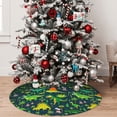 thumbnail image 4 of Cauagu 30" Christmas Tree Skirt Dinosaurs Pattern Christmas Tree Decorations Tree Mat for Xmas Decorations Occasion Holiday Home Decor -30", 4 of 7