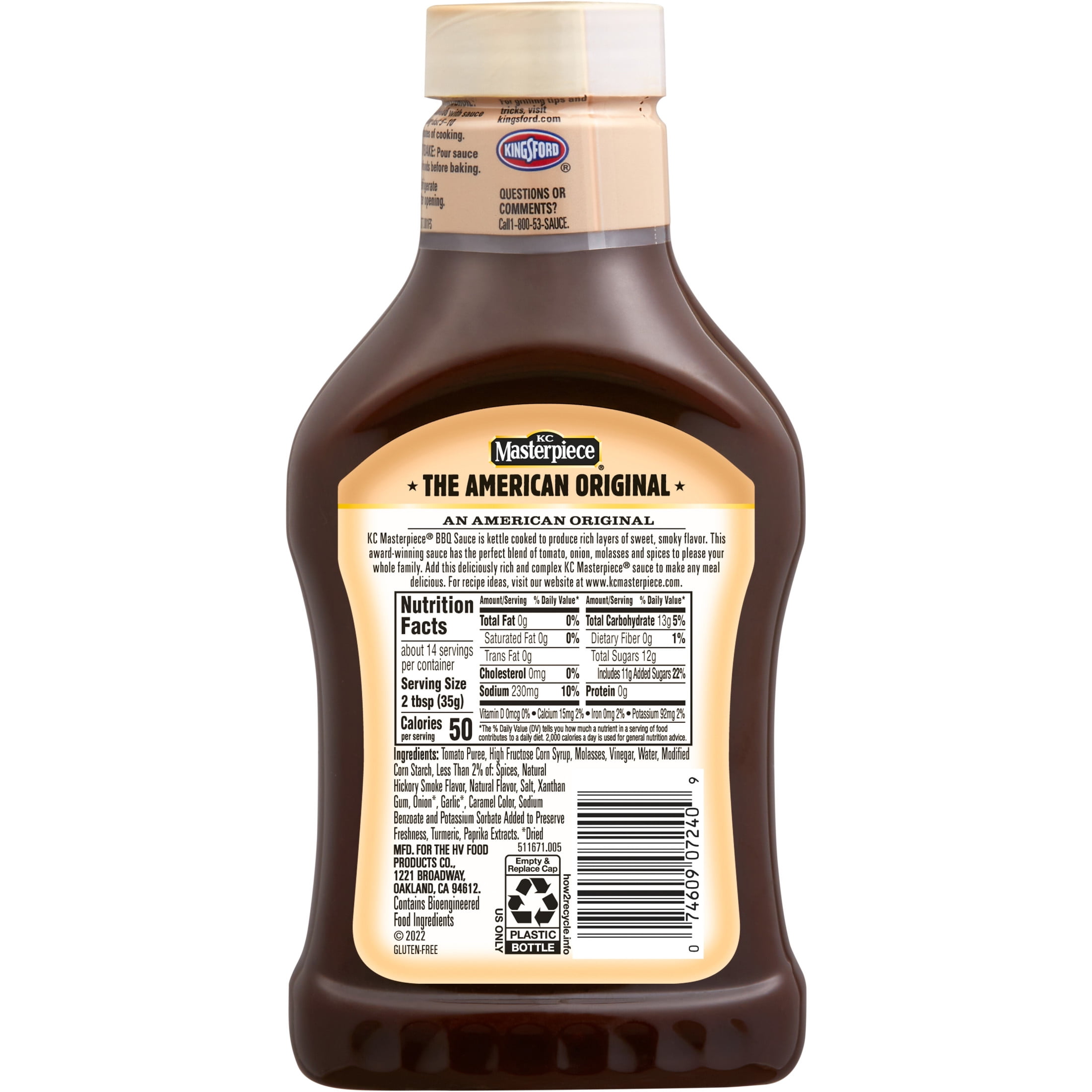 KC Masterpiece Original Barbecue Sauce, 18 fl oz Bottle