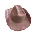 thumbnail image 1 of Sombrero de vaquero con corona ventilada y destellos para el sol, gorra brillante para mujer y hombre, gorra de ala ancha Rosa, 1 of 6