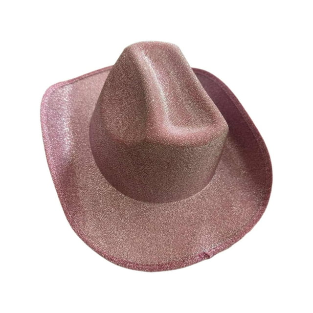 Sombrero de vaquero con corona ventilada y destellos para el sol, gorra brillante para mujer y hombre, gorra de ala ancha Rosa