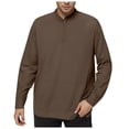 thumbnail image 1 of PEASKJP Men New Sweatshirt Stand Casual Button Solid Color Men Sweatshirt Top(Coffee,XXL), 1 of 5