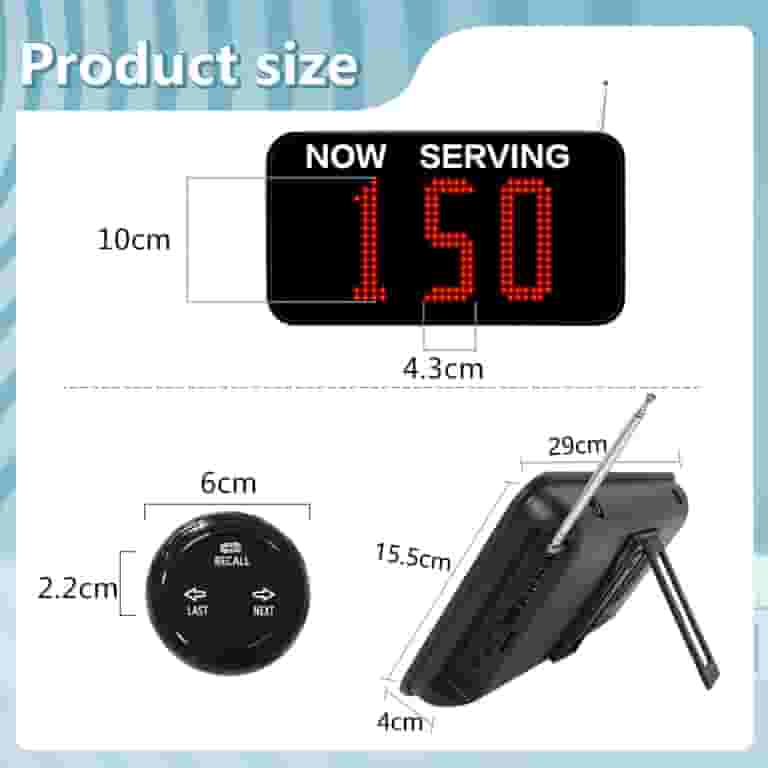 Queue Number Button Wireless Queue Calling System Now Serving Number System - 2-Digit ...
