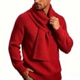thumbnail image 2 of USNSM Men's Shawl Collar Button Front Knit Sweater Pullover Long Sleeve Business Casual Winter Warm Tops Red XS, 2 of 5