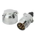 thumbnail image 2 of Aluminum Trailer Wiring Harness Connector, Wide Application 7 Pin Trailer Plug Socket EU  for RV Boats, 2 of 7