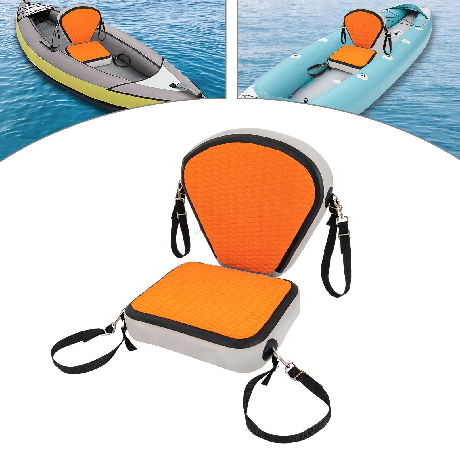 For Adolescents and Adults EVA and PVC Kayak Seats, Orange Thicken Seat Cushion for Kayak, Adjustable Padded Kayak Seat