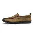 thumbnail image 4 of Spring Summer New Men's Casual Hollow Loafers Slip On Breathable Leather Flats Boat Shoes Driving Shoes Moccasins Comfort Walking Shoes, 4 of 16