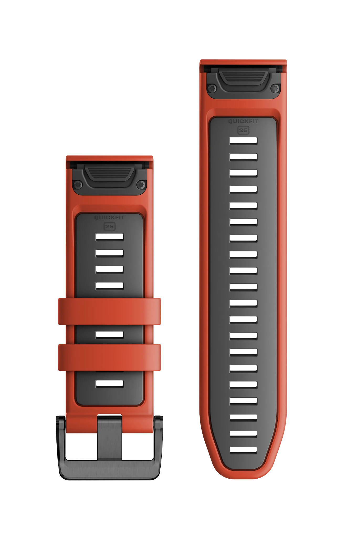 Garmin QuickFit® 22 Watch Bands, Flame Red/Graphite Silicone