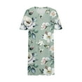 thumbnail image 4 of Plus Size Dress For Women V Neck Summer Printing Casual Sundresses Pocket Knee Short Sleeve With Pockets, 4 of 5