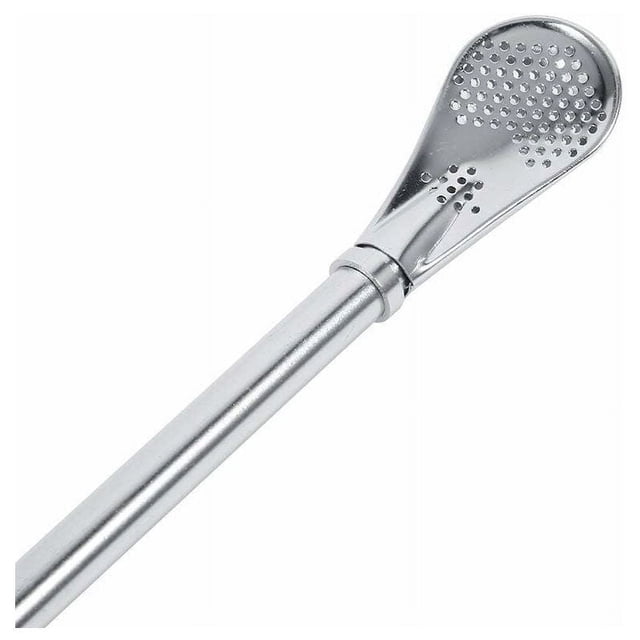 Jinsinto Stainless Steel Filter Straw, Silver Reusable Straw Teaspoon Tea Gourd Straw Filtered Straw,