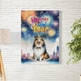 thumbnail image 2 of Happy New Year with Shetland Sheepdog Fireworks Holiday Xmas Winter 2025 Vertical Matte Canvas Poster Sheltie Dog Lover Gifts Wall Art Home Decor - 00025, 2 of 5