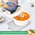 thumbnail image 3 of Yayeee Pot Holders Kitchen Heat Resistant with Pocket 7"x9.8" Cotton Oven Cooking Hot Pads, Psychedelic Jellyfish, 3 of 7