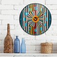 thumbnail image 3 of Yayeee Wall Clock Battery Operated 11.9" Silent Quartz Non-Ticking for Living Room Decor, Geometric Stripes, 3 of 8