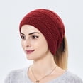 thumbnail image 4 of Jusqu'à 10$ Chapeaux Bombardier Rouges Femmes&Hommes Hiver Tricot Décontracté Chapeaux Chauds Foulard Chapeau en Laine Tricoté Double Usage Protection des Oreilles Chapeau Coupe-Vent, 4 of 5