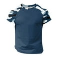 thumbnail image 5 of Men Summer Tops Men Small Long Sleeve Shirts Mens Tees Shirts Mens V Neck Casual Medium Short Sleeve Athletic Long Tee Clothe Set Athletic Tee Top Running S Tops Blue 2XL, 5 of 5