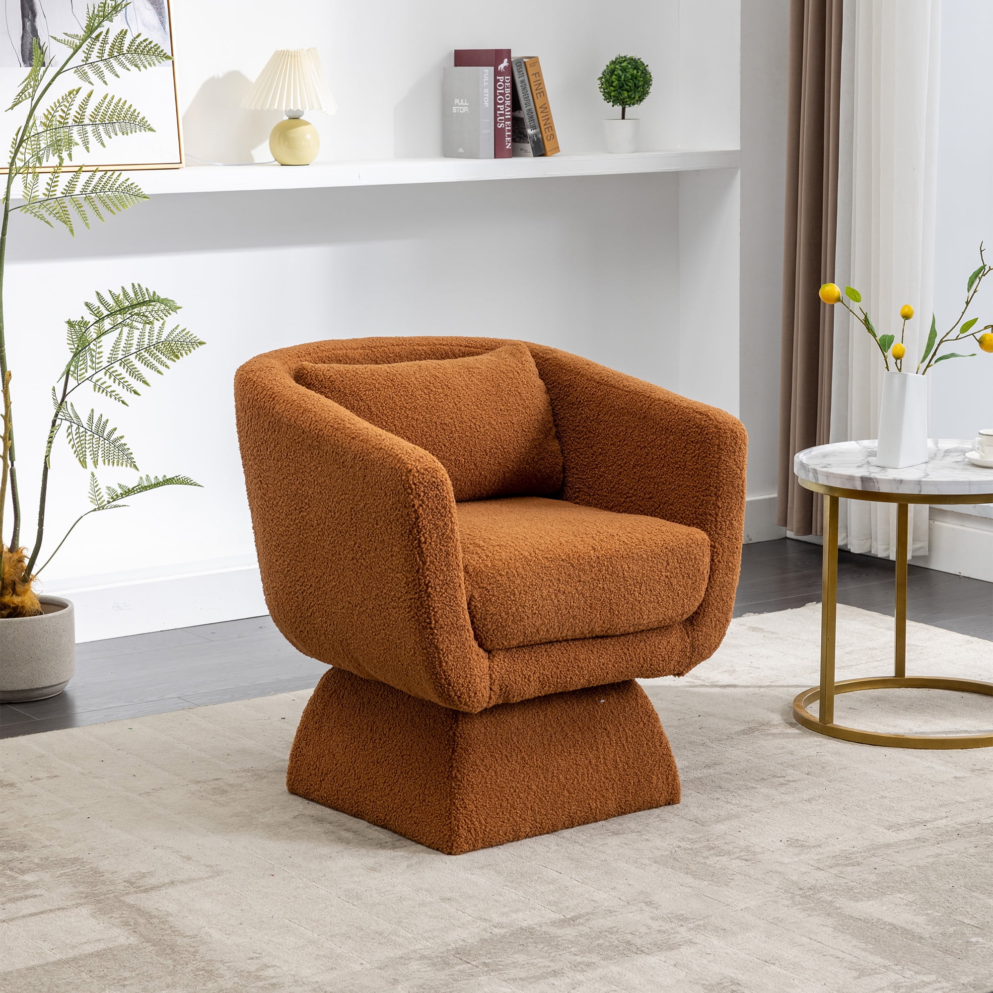 Kadyn 30.30"H Swivel Accent Chair, Single Sofa Chairs for Living Room, Caramel 360 Degree Armchair Kadyn 30.30"H Swivel Accent Chair, Single Sofa Chairs for Living Room, Caramel 360 Degree Armchair