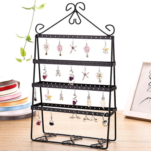 4 Layer Holes Double-side Earring Holder Stand Jewelry Display Stand Rack Shelf