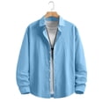 thumbnail image 2 of Men's Plus Size Lapel Single Breasted Long Sleeve Pocket Button Work Shirt Solid Color Tops, 2 of 6