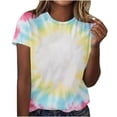 thumbnail image 1 of Fiudx Ofertas y Liquidaciones Camiseta Informal de Manga Corta con Cuello Redondo y Estampado a La Moda para Mujer, 1 of 3