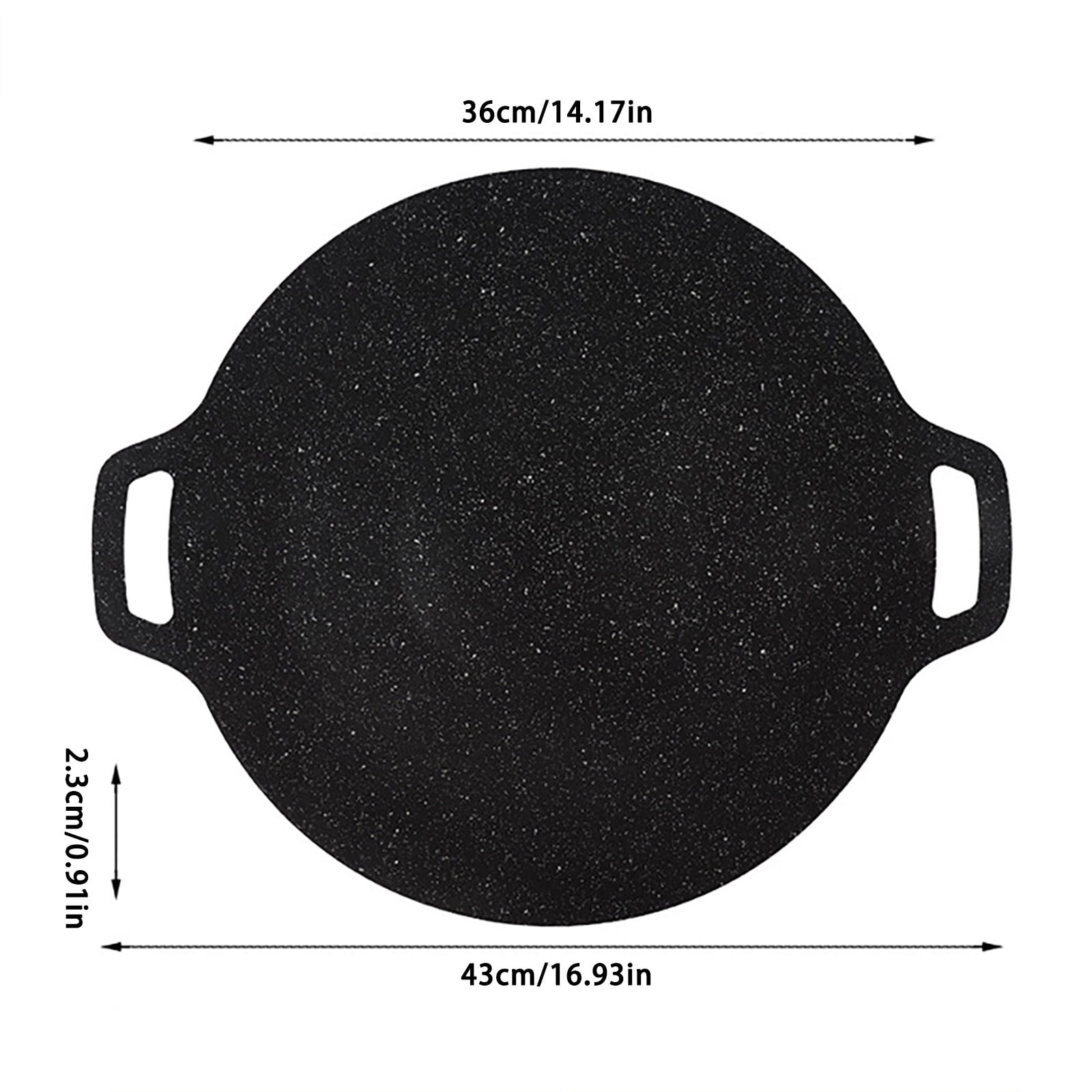 Bronze Large BBQ Griddle Pan, 14.2 Inch Korean Non Stick Grill Tray, 1 Count, Round Stovetop Plate For Family Feast, Outdoor Camping Gear, Samgyeopsal Roasting, Cassette Stove Accessories