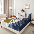 thumbnail image 4 of Homewish Botanical Plants Leaves 4pcs Bed Sheets for Female Men Women,Retro Vintage Aesthetic King Sheets,Mid Century Stripes Super Cozy Sheet Set,Microfiber Bedroom Decor, 4 of 7