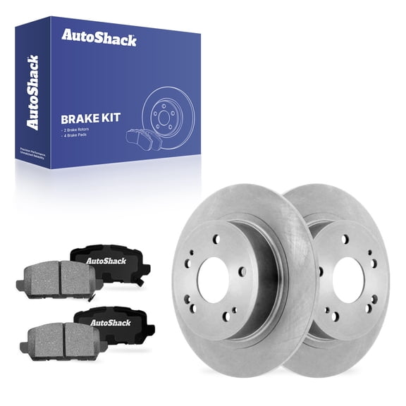 AutoShack Rear Solid Brake Rotors   Ceramic Pads 6-PC Brake Kit Replacement for 2016-2022 Honda HR-V 11.1" (282 mm)