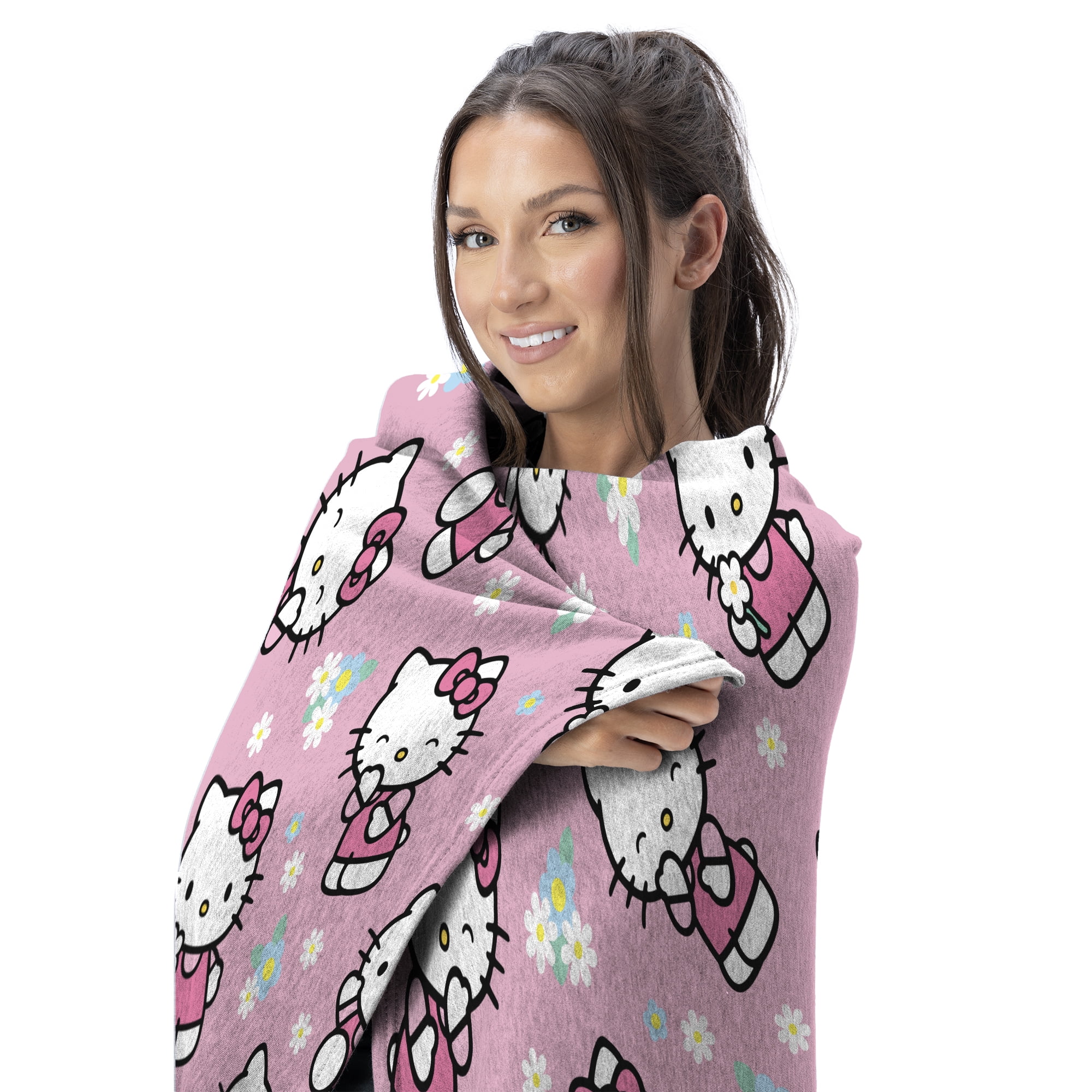 Hello Kitty Flower Power Silk Touch Throw Blanket 50x70 inches