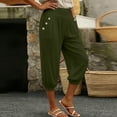 thumbnail image 4 of cfhntfmh Casual Capri Pants for Women High Waisted Loose Fit Joggers with Pockets Lightweight Comfy Lounge Pants, 4 of 7