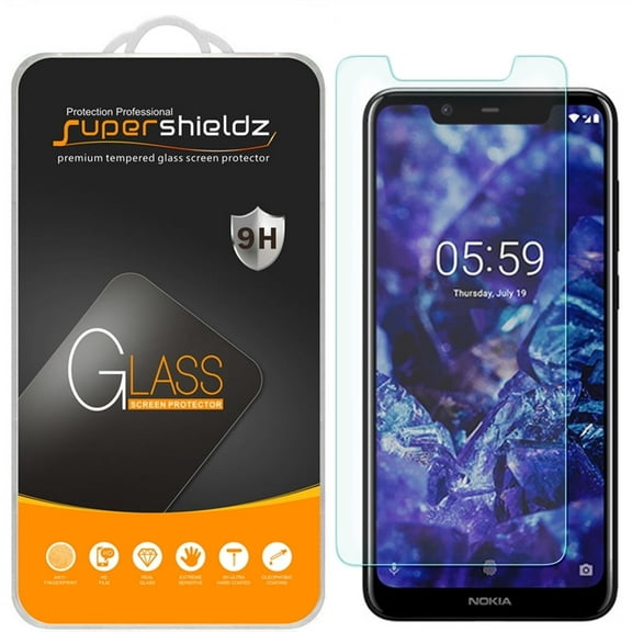 [1-Pack] Supershieldz for Nokia 5.1 Plus Tempered Glass Screen Protector, Anti-Scratch, Anti-Fingerprint, Bubble Free