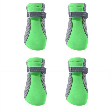 GASTROPOD Dog Shoes Soft Fabric Cool and Comfortable Dog Boots & Paw Protectors Non-Slip Sole Dog Socks 4.5x3.6cm Green