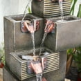 thumbnail image 4 of Outdoor Water Feature Fountain Tiered Waterfall Indoor Freestanding Cascade Fountains Modern Cube Style with LED Lights for Garden Patio Yard Pool Home Decor 37.8 Inches, 4 of 6