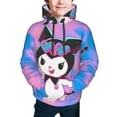 thumbnail image 3 of Sanrio Kuromi Kids' Hoodie 3d Print Sweatshirt Soft Pullover Hooded With Big Pockets Fans Gifts For Boys Or Girls X-Large, 3 of 7