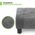 thumbnail image 6 of Magshion Foot Stool Ottoman with Padded Seat, Modern Cotton-linen Footrest, Rectangular Seat Stool, Dark Gray, 6 of 9